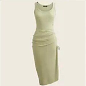 J. Crew Ruched Midi Dress in Vintage Rib Pistachio Size 2X